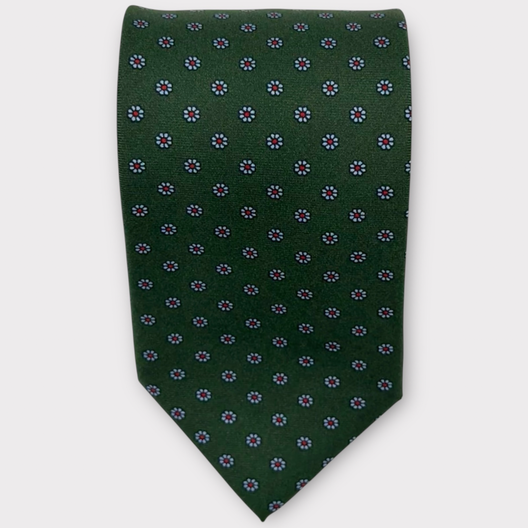 Green and blue Medallion tie