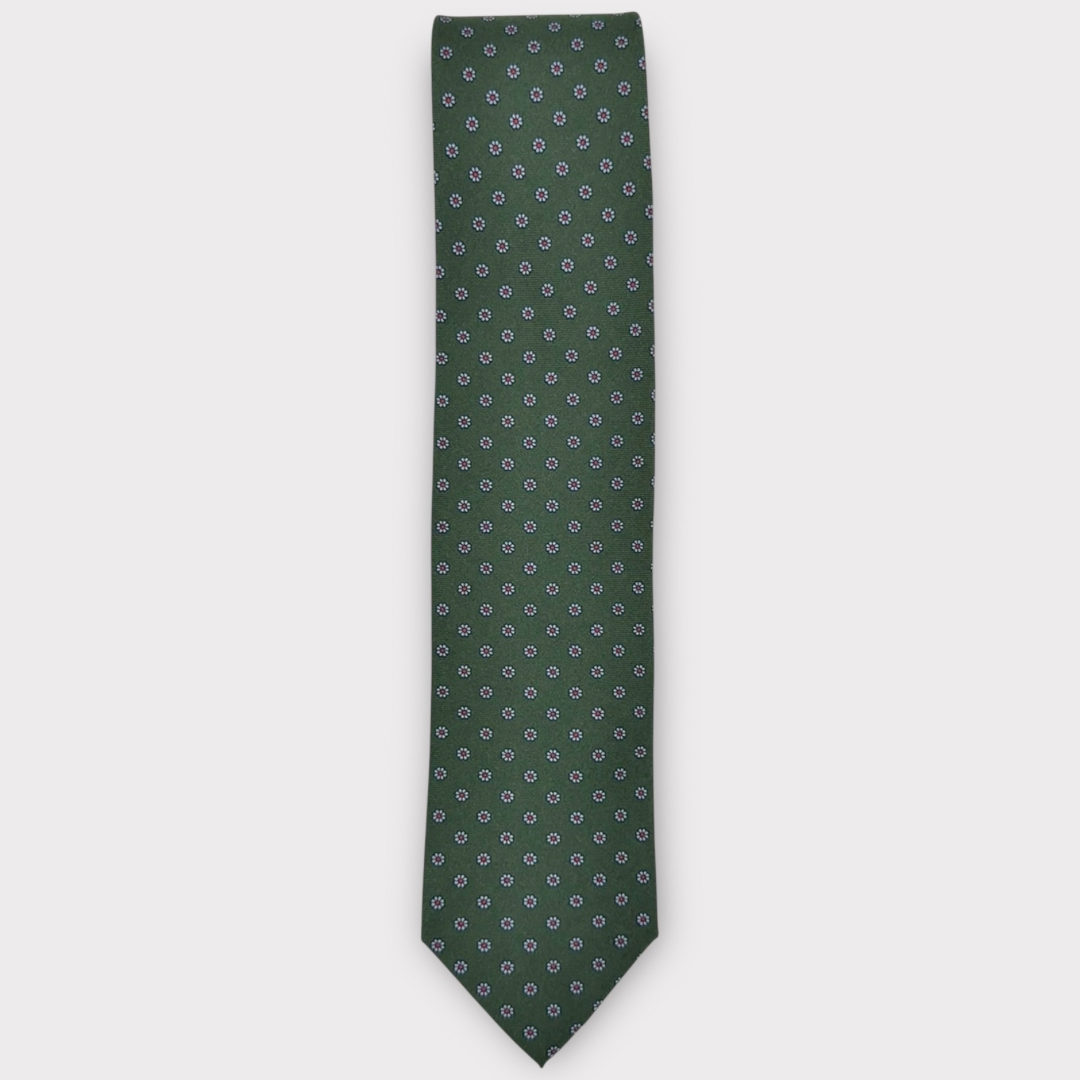 Green and blue Medallion tie