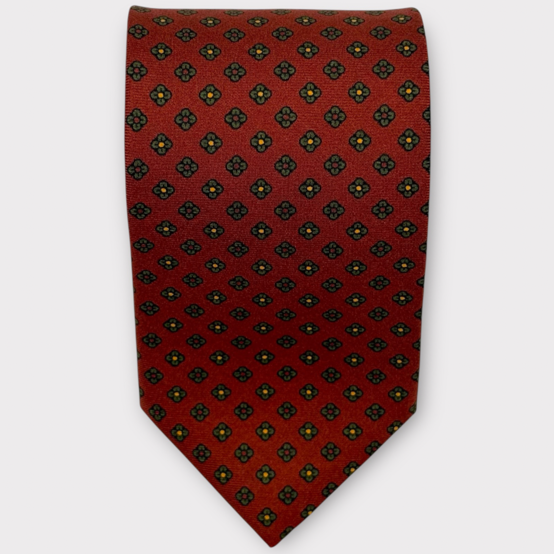 Copper and Green Medallion Tie