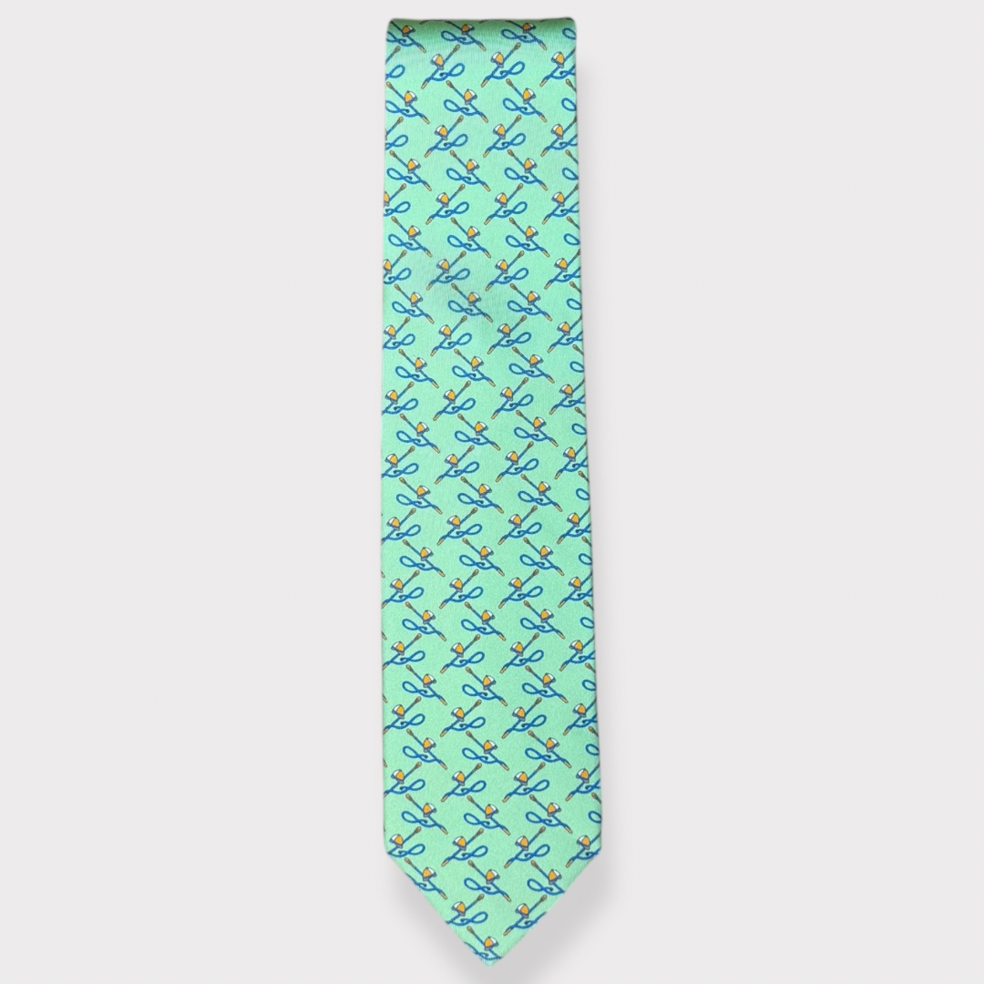 Green Horse crop and hat tie