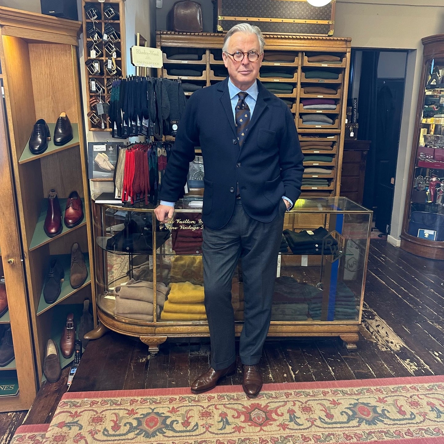 Rhodes-Wood Navy knitted blazer