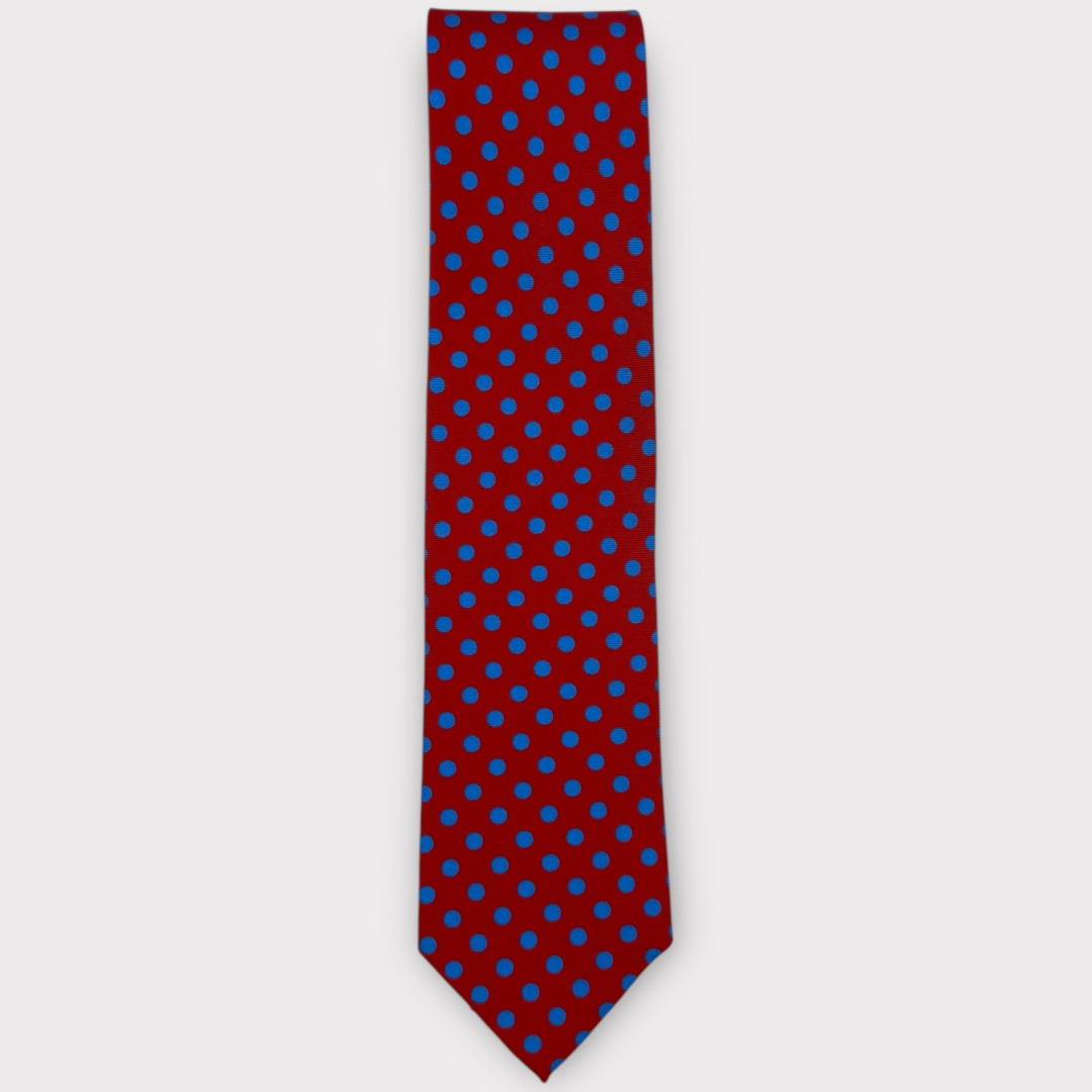 Red and Blue polka dot Tie