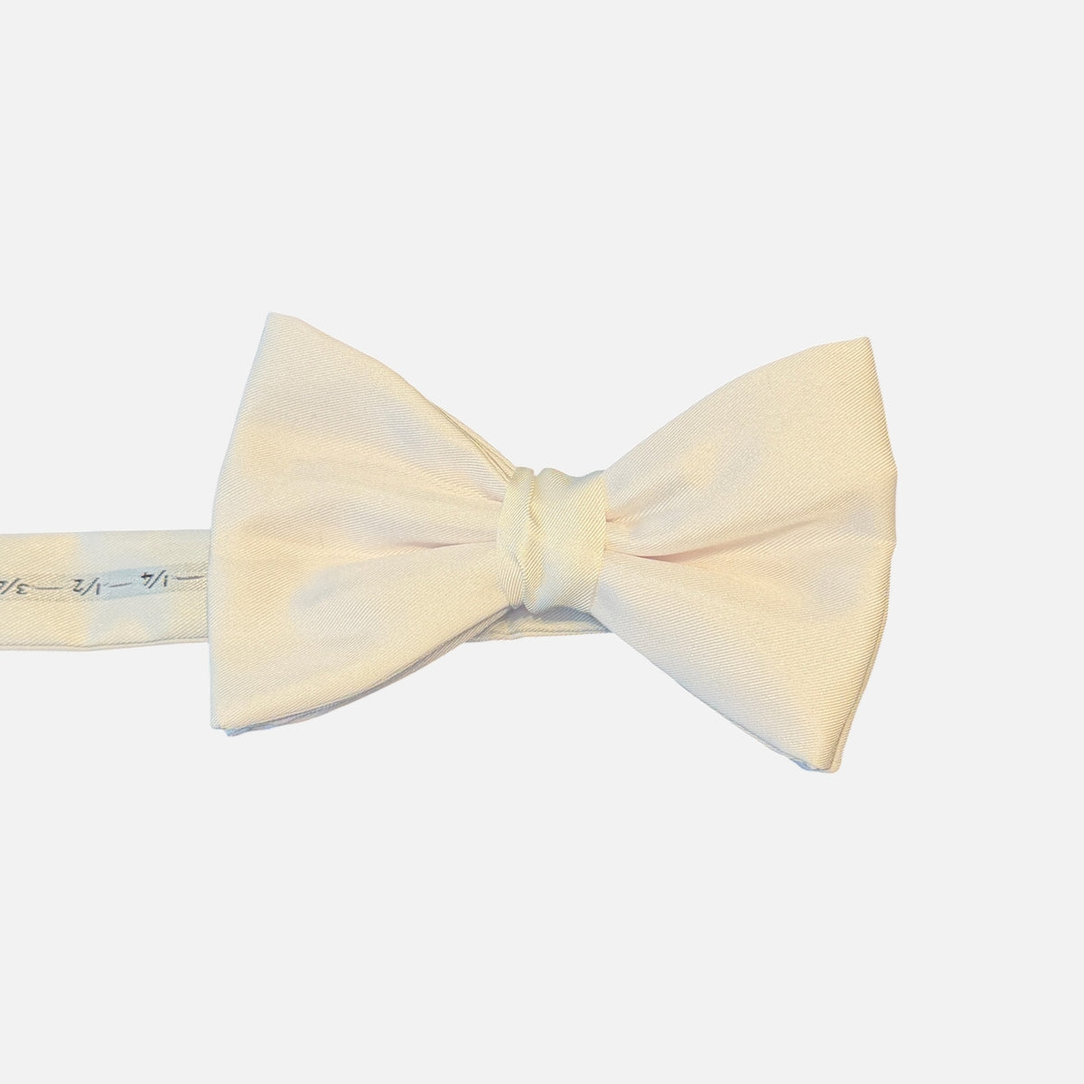 A white Pre tied, Silk bow tie