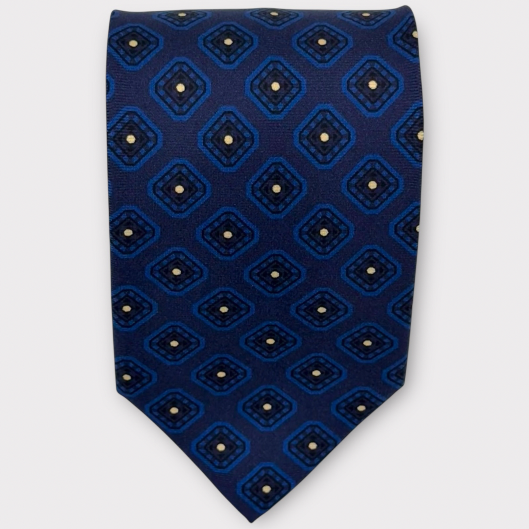 Navy on Navy medallion Tie