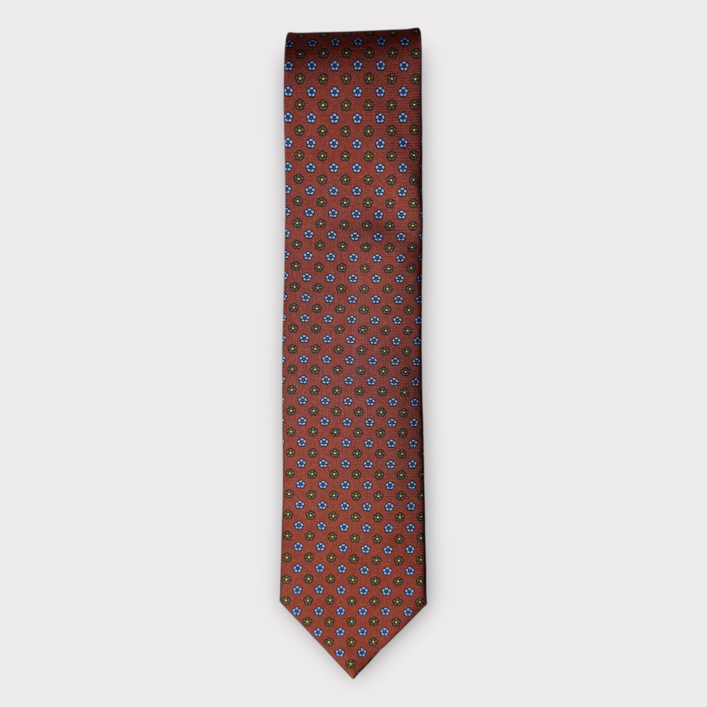 Copper and Blue medallion Tie