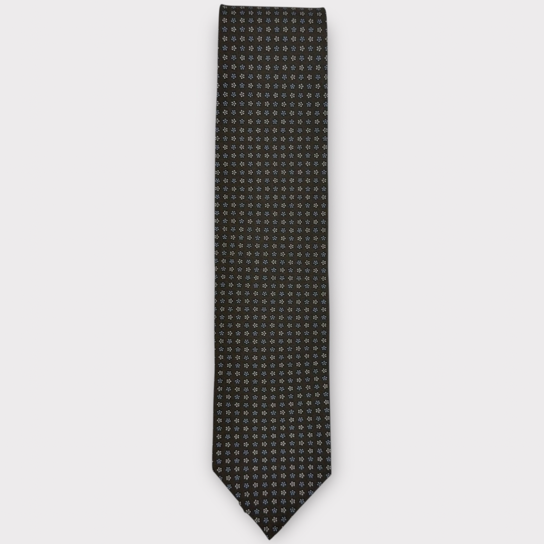 Brown and Blue small medallion tie