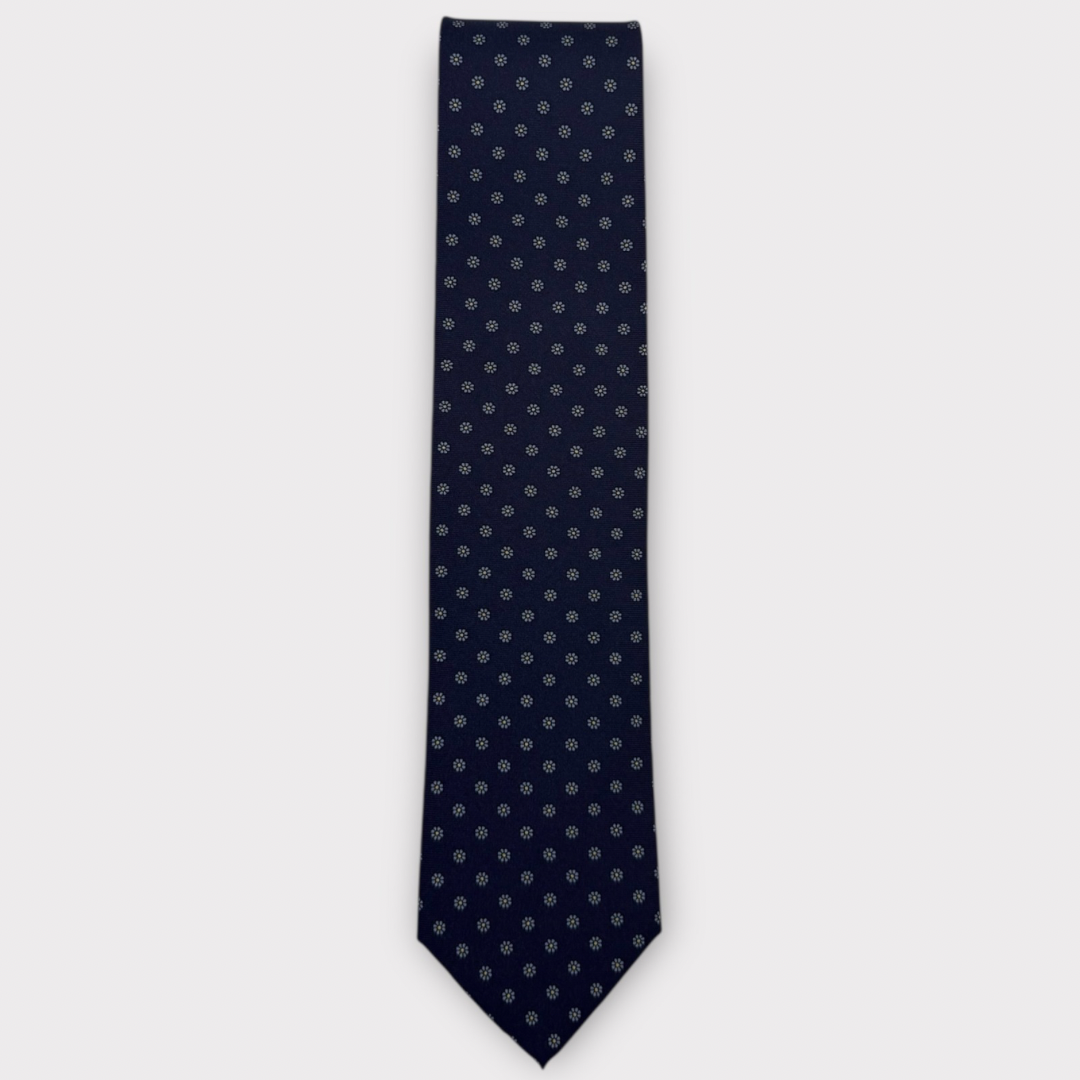 Navy medallion Tie