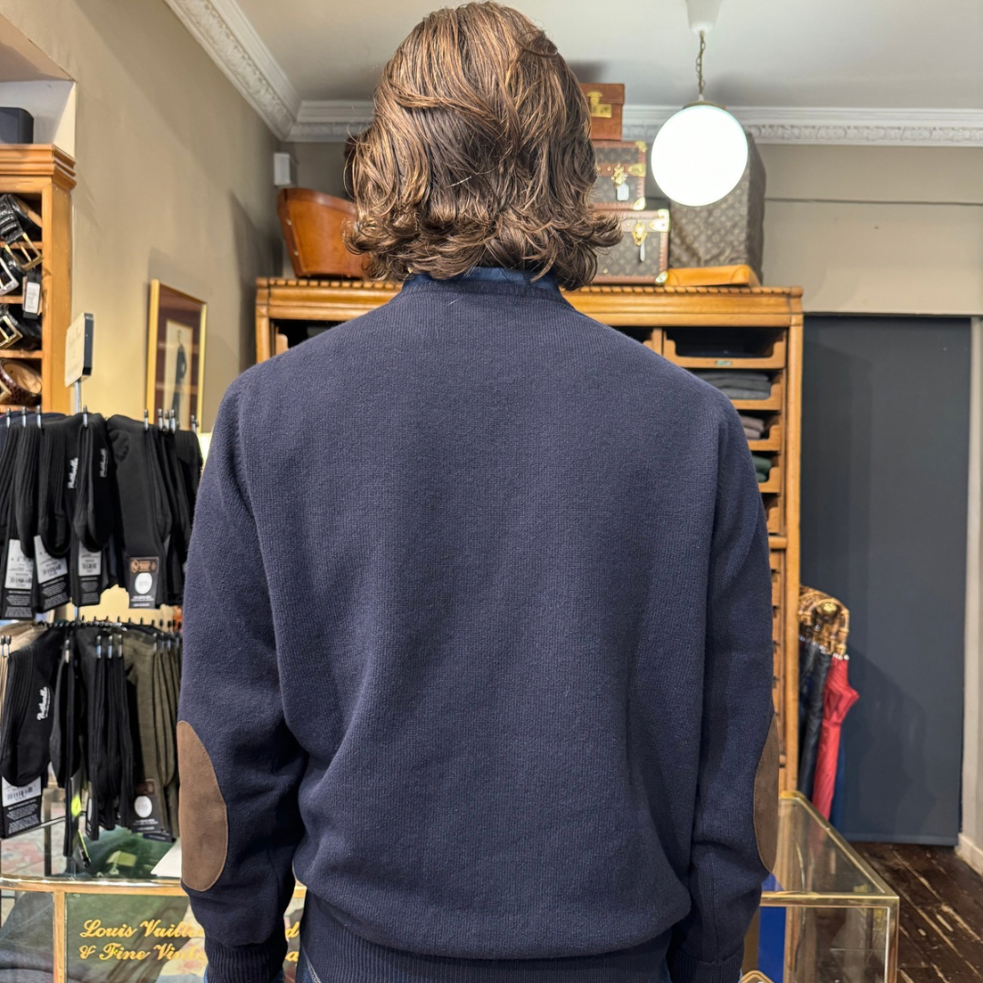 Navy 2ply super Geelong crew neck