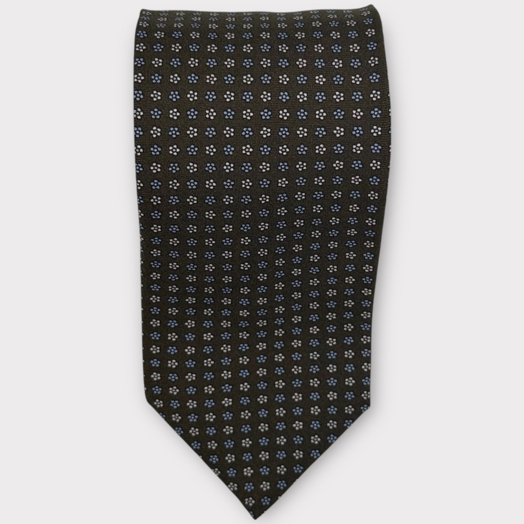 Brown and Blue small medallion tie
