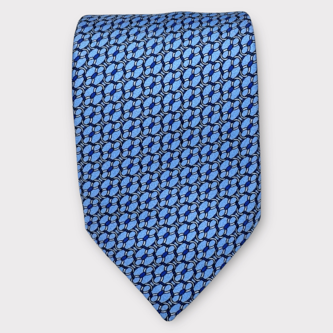 Rhodes Wood blue chain link tie 