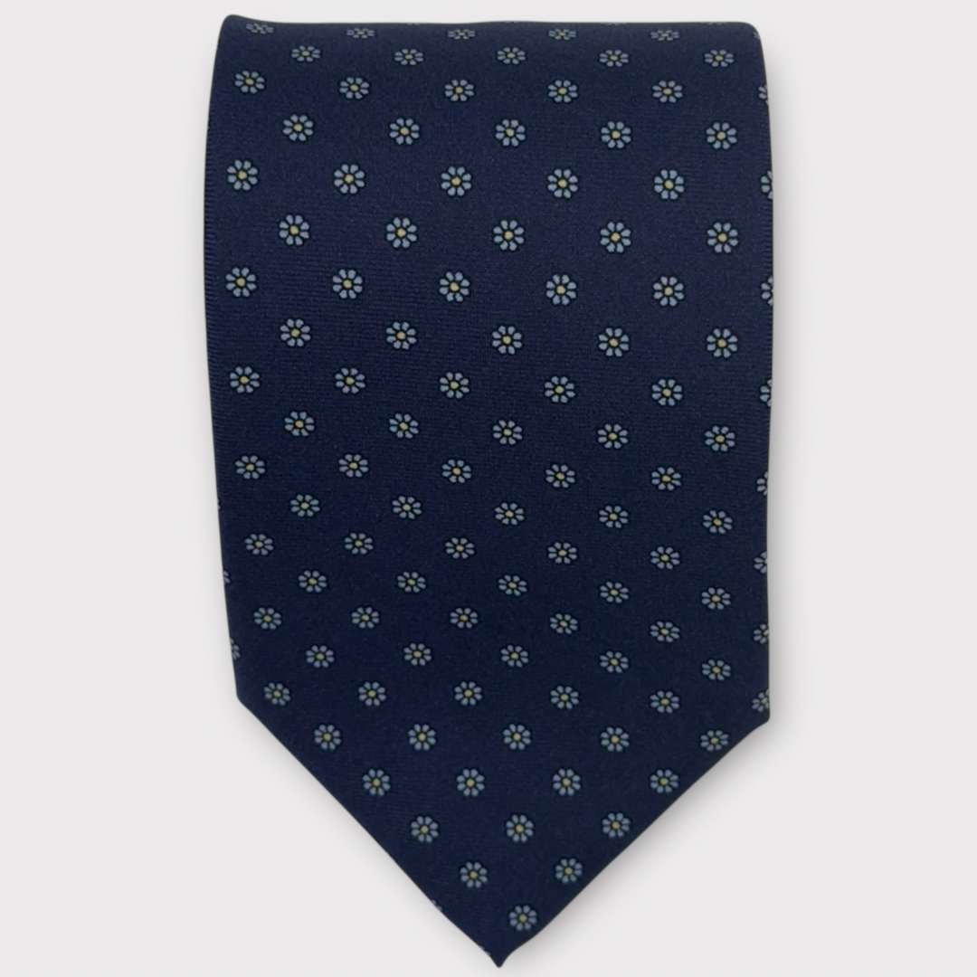 Navy medallion Tie
