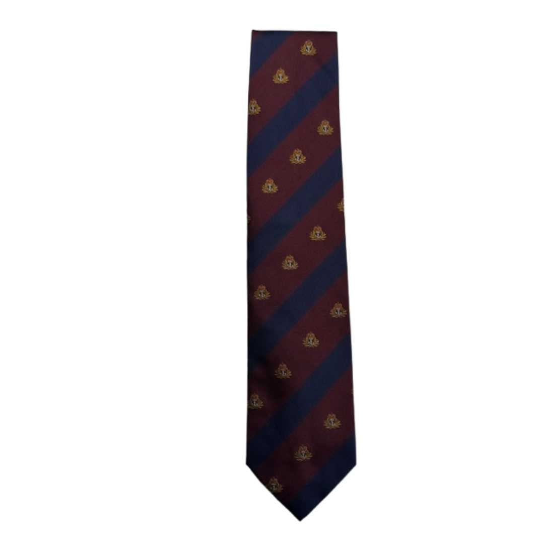 Rhodes Wood Claret and Navy club stripe tie