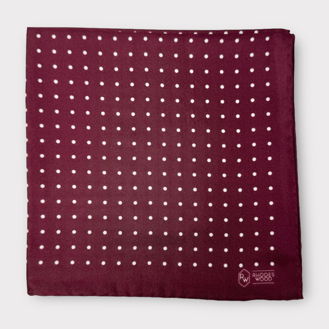 Rhodes Wood silk pocket square