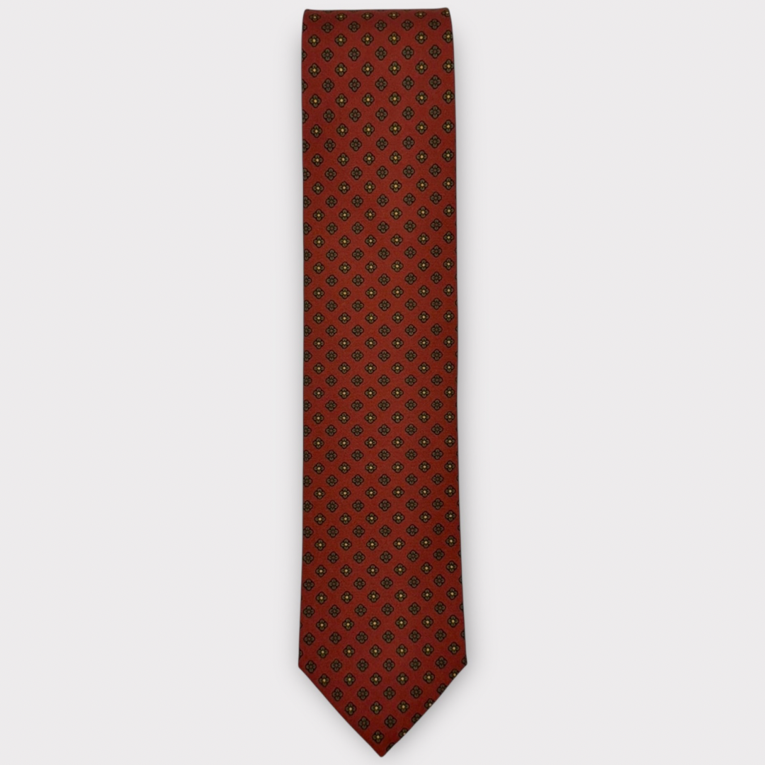 Copper and Green Medallion Tie