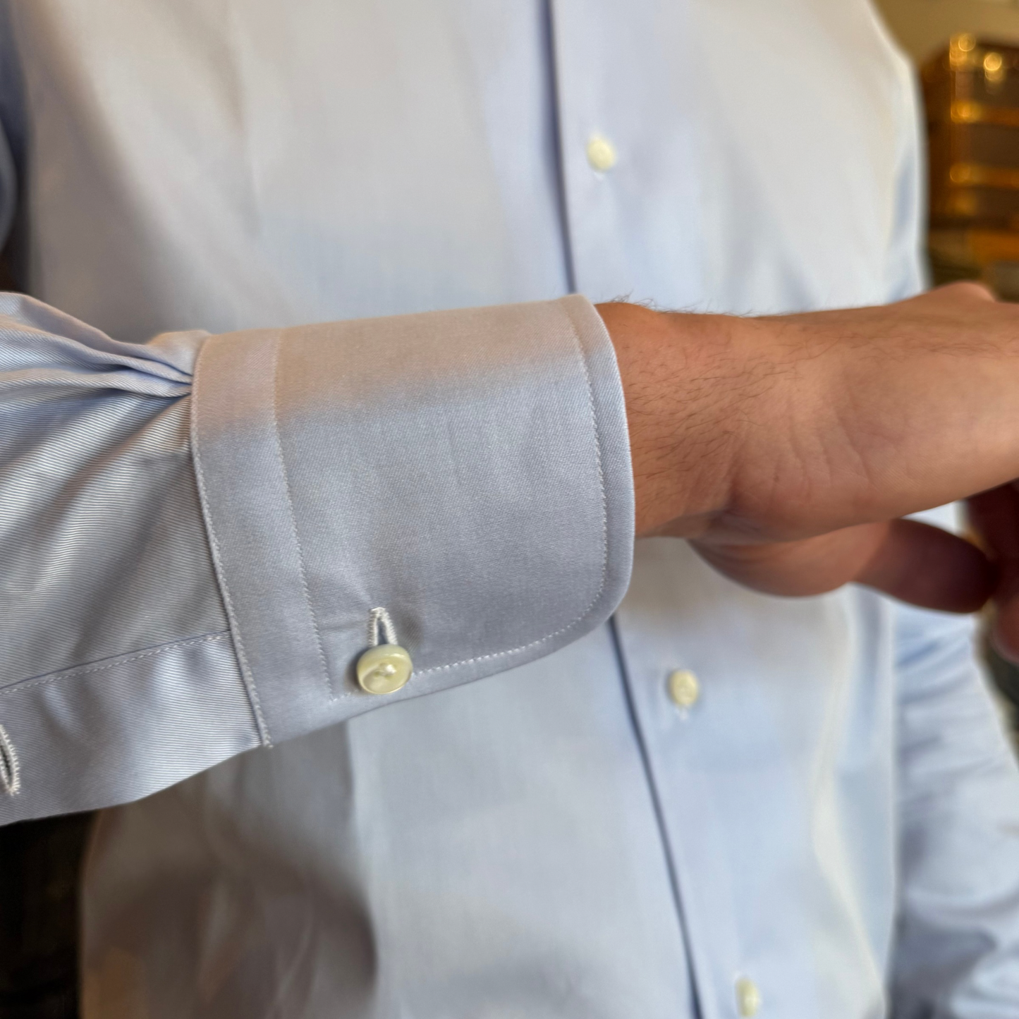 Cotton blind button down shirt
