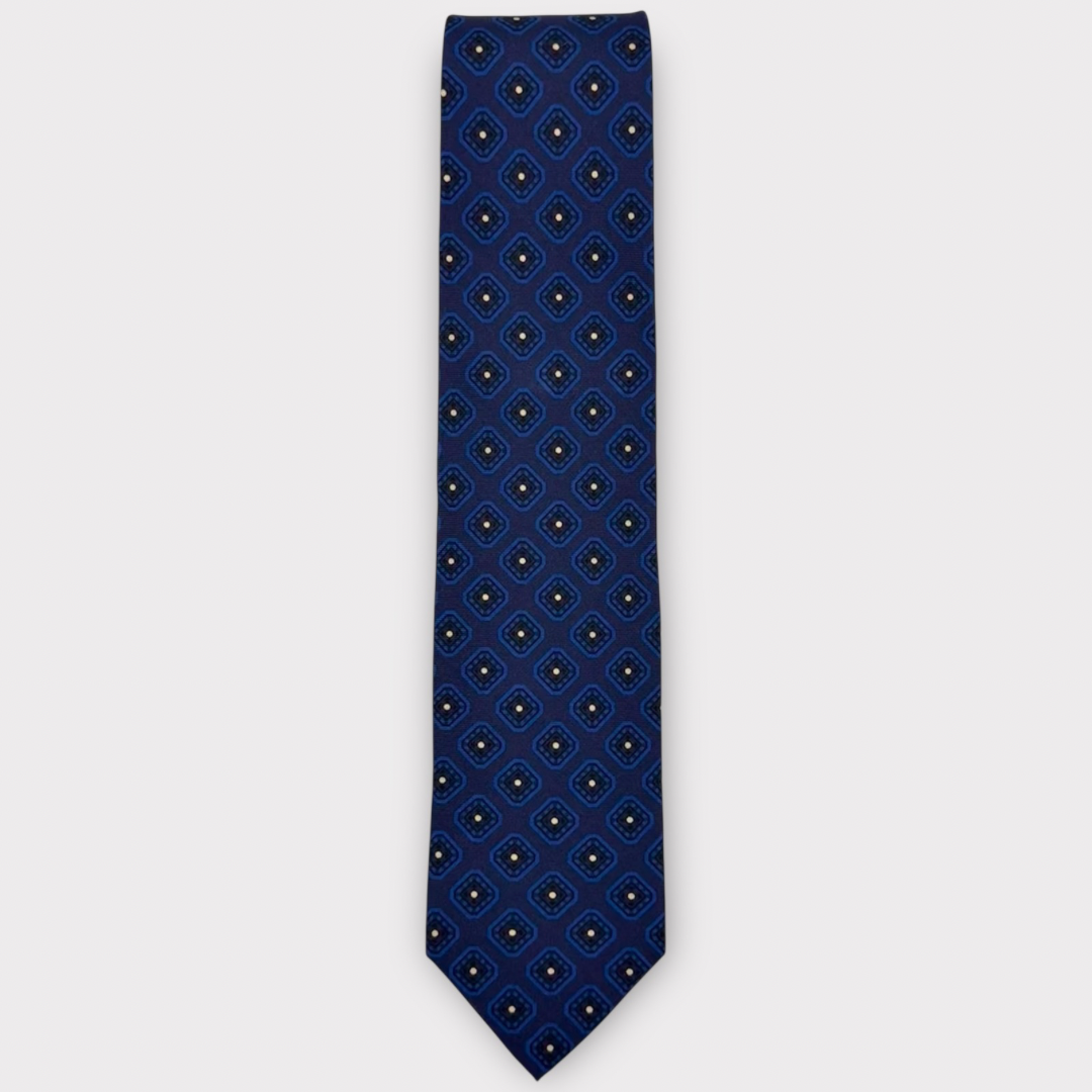 Navy on Navy medallion Tie