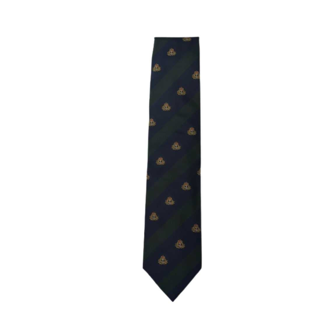 Rhodes Wood Navy and Green club stripe tie