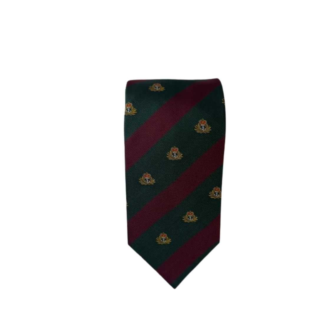 Rhodes Wood Green and Claret club stripe tie