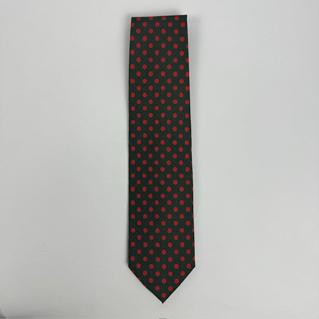 Green and Red polka dot tie
