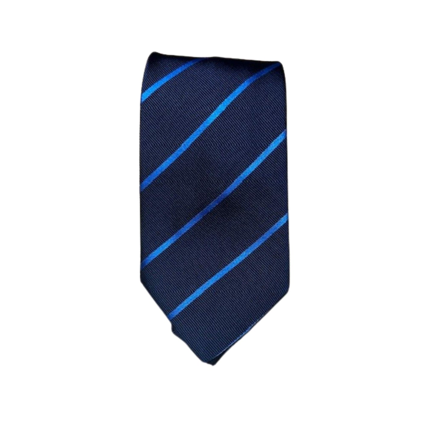 Rhodes Wood Navy and light Blue stripe tie