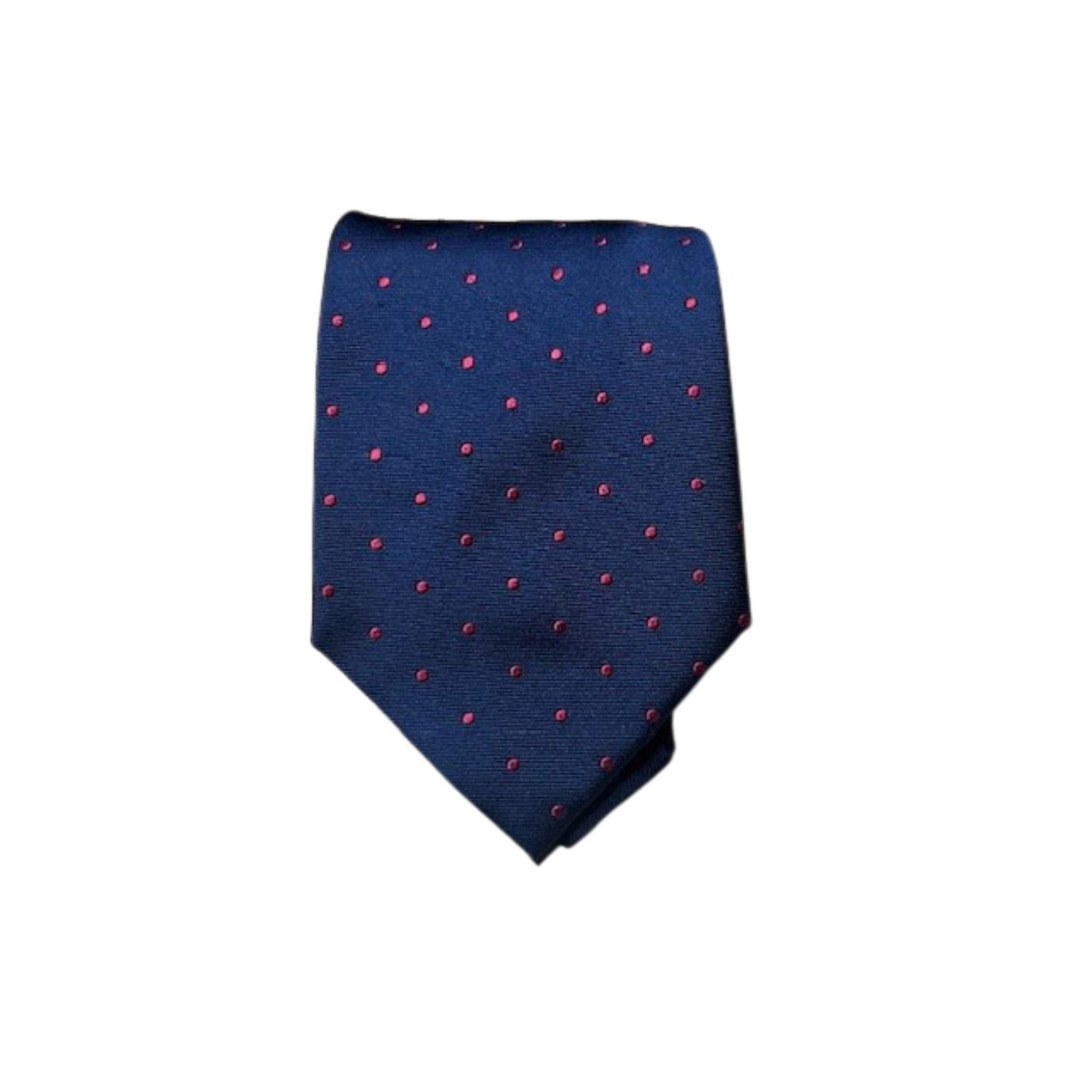 Rhodes Wood Navy and red spot tie