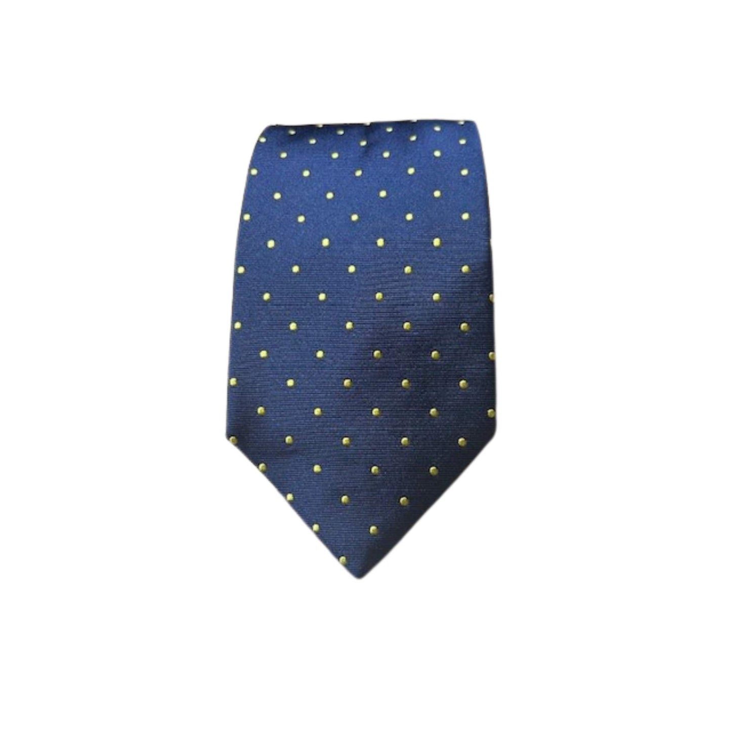 Rhodes Wood Navy and Yellow spot tie
