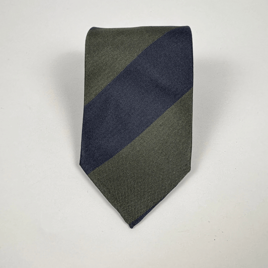 Olive and Navy silk tie 