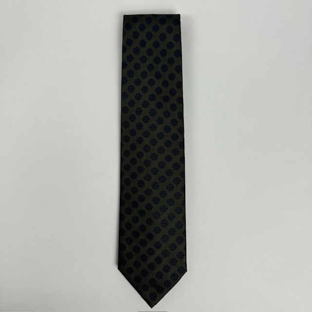 Olive and Navy medallion tie
