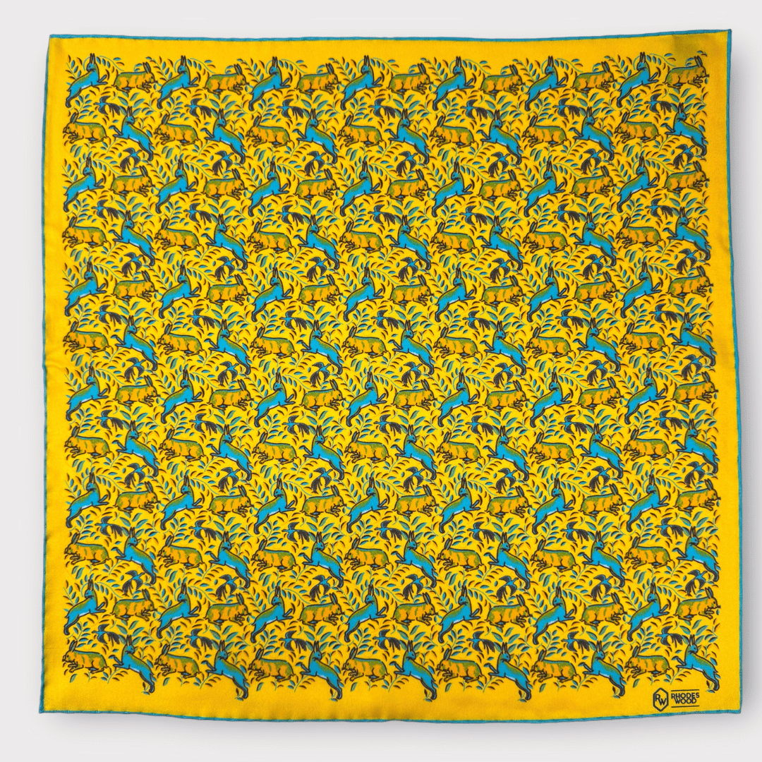 Hare Silk pocket square