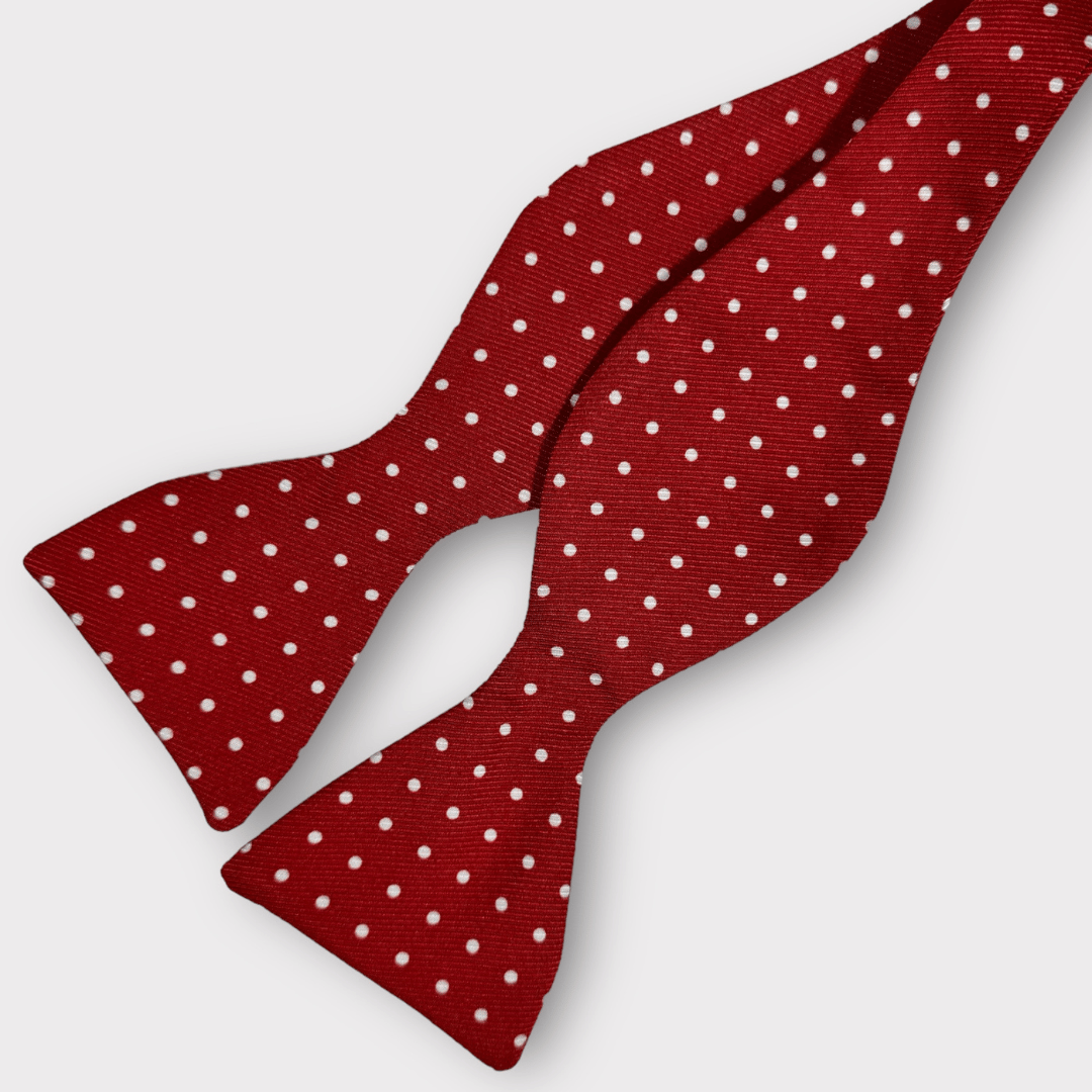 red and white spot Bow tie