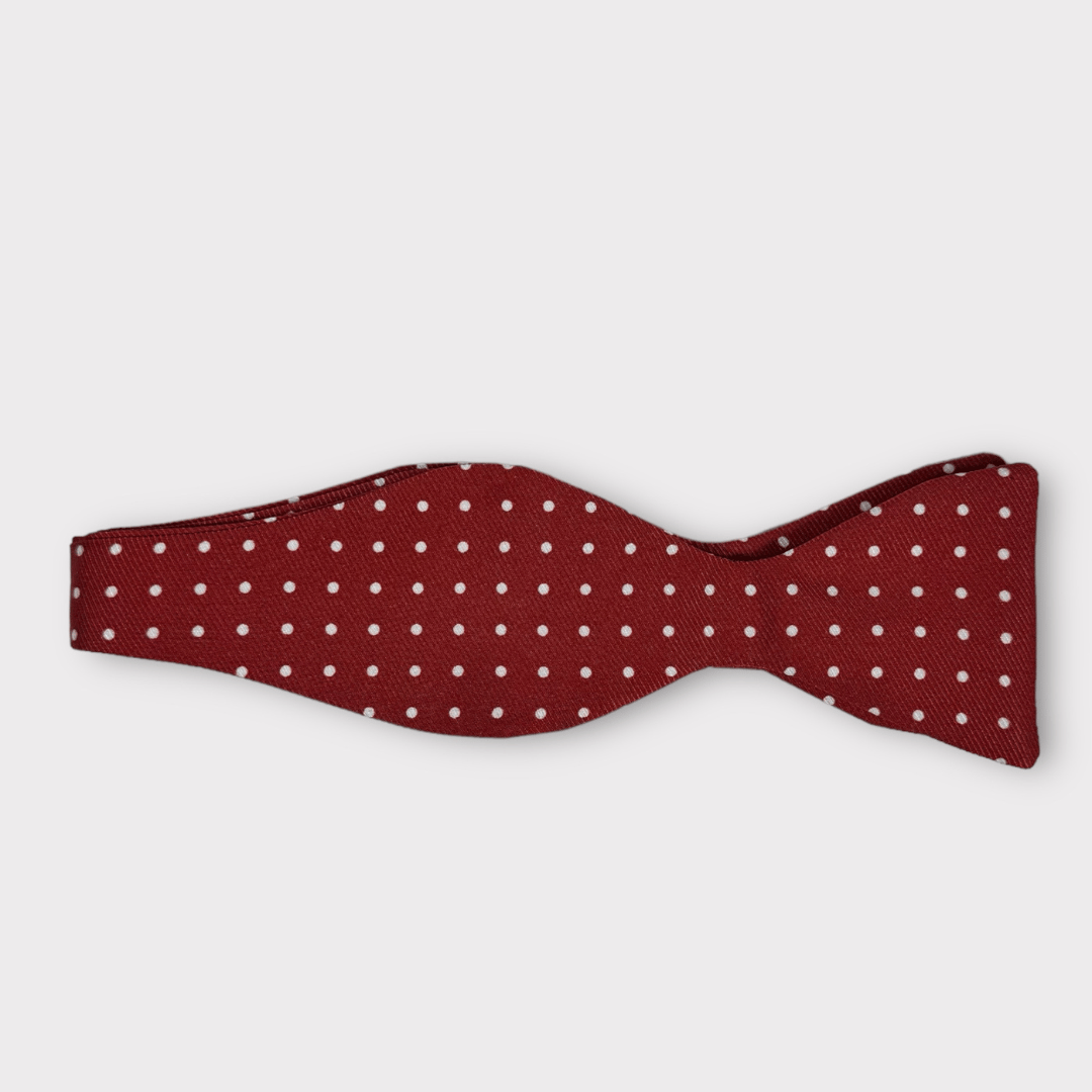red and white spot Bow tie