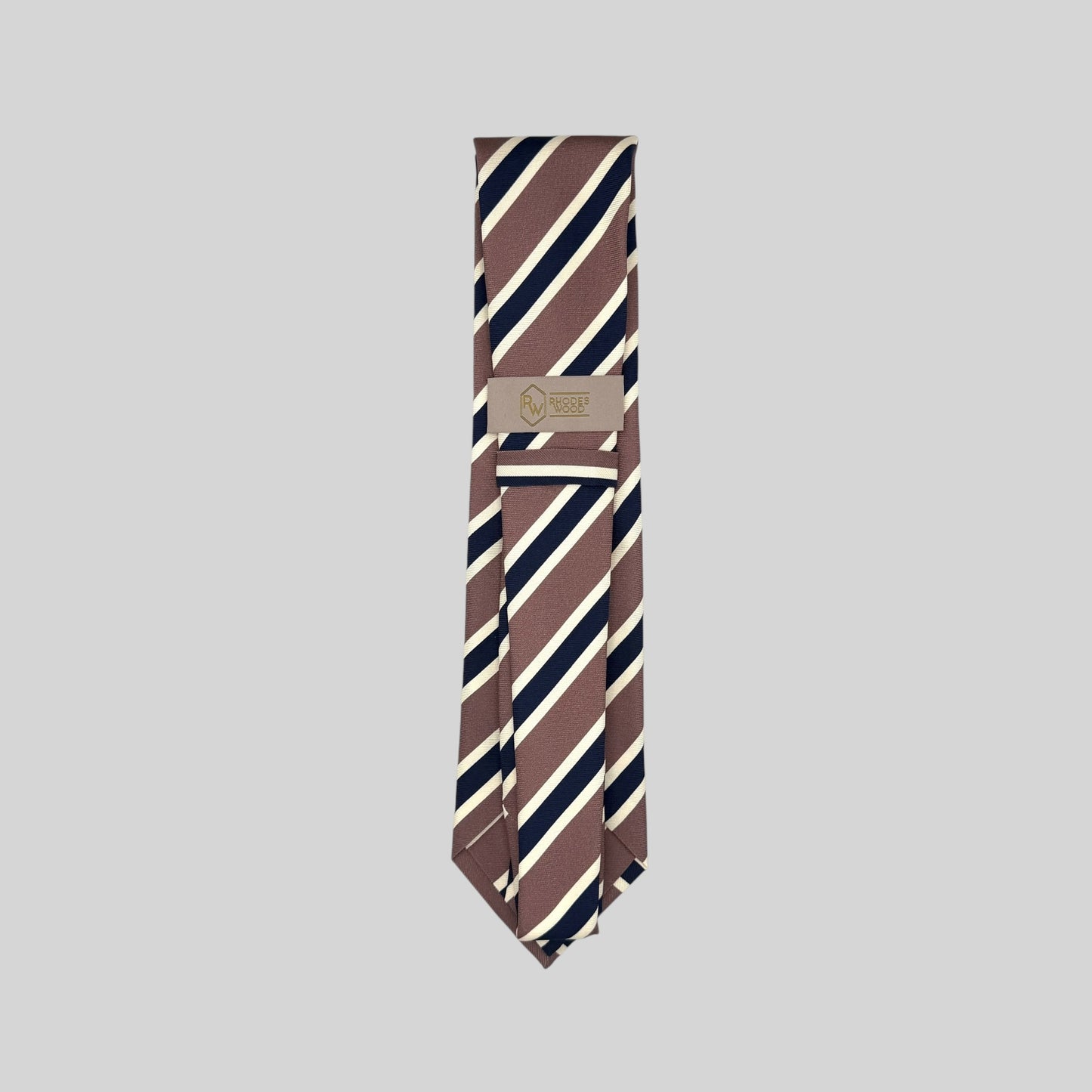 Mink Navy & Ivory Stripe Tie