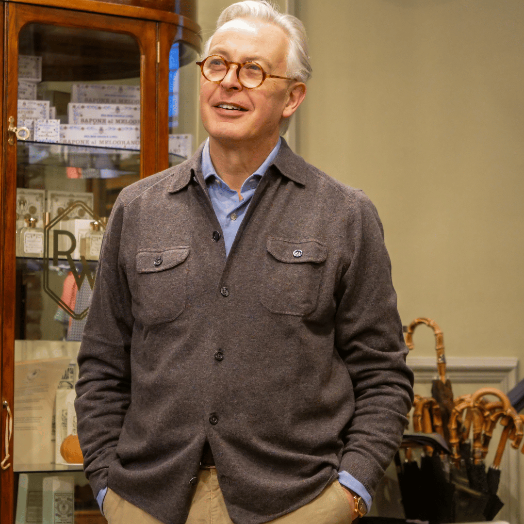 Rhodes Wood Brown knitted overshirt