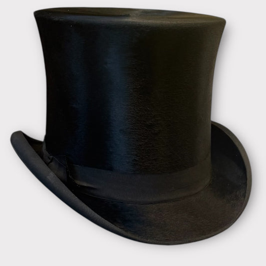 7 3/8 Long oval silk top hat