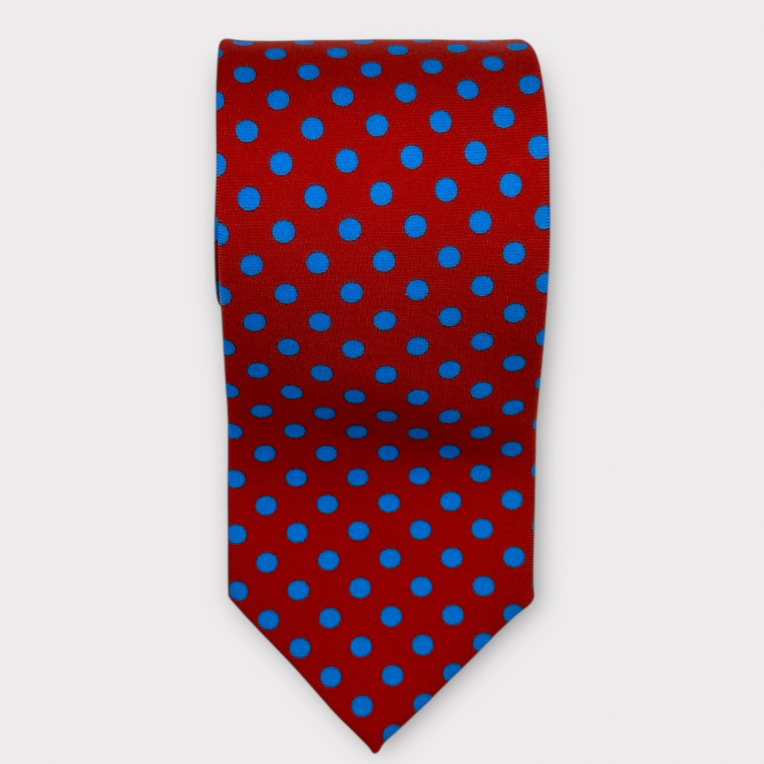 Red and Blue polka dot Tie