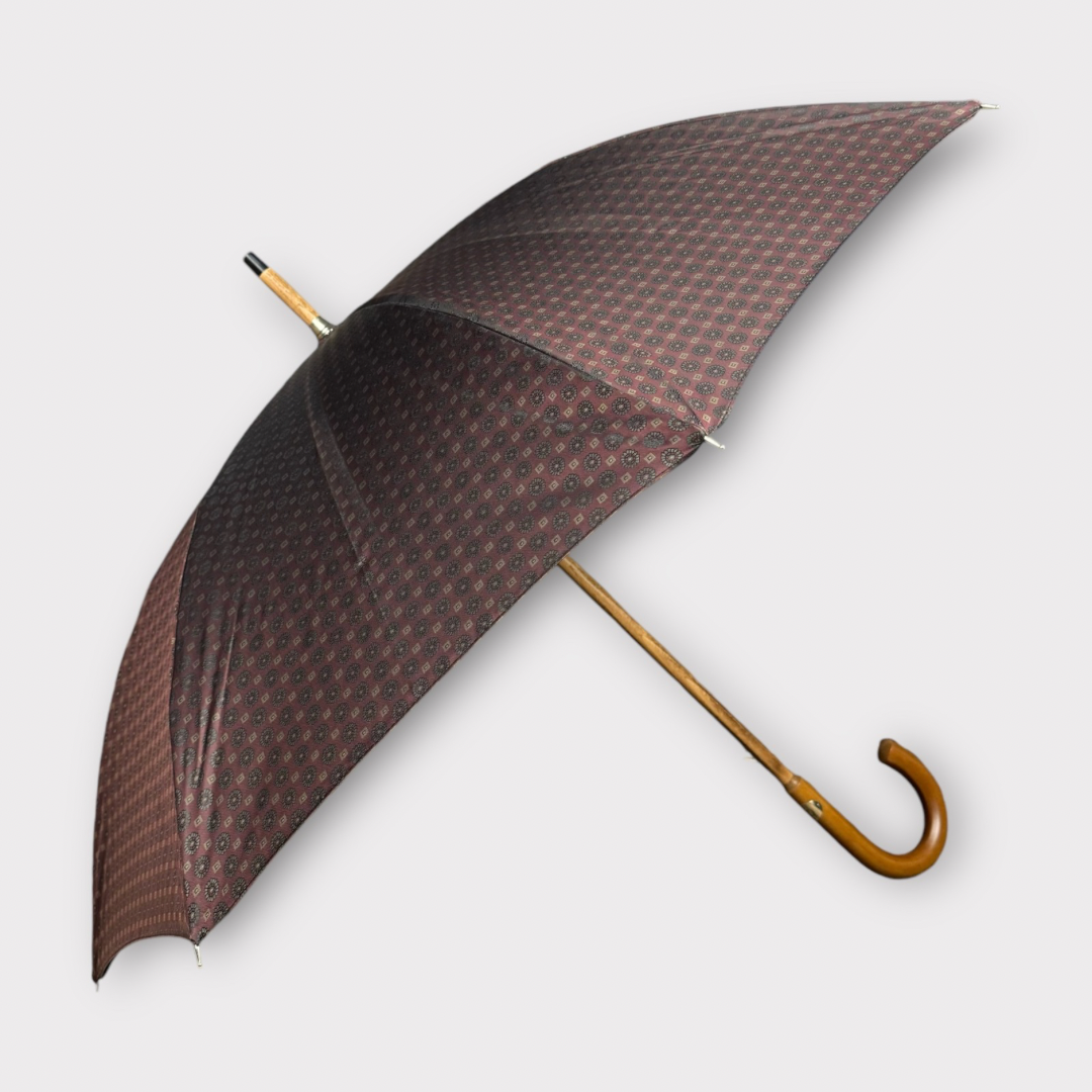 Motif umbrella with malacca handle