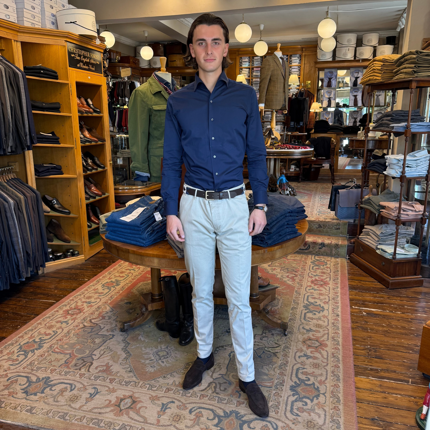 Cotton blind button down shirt