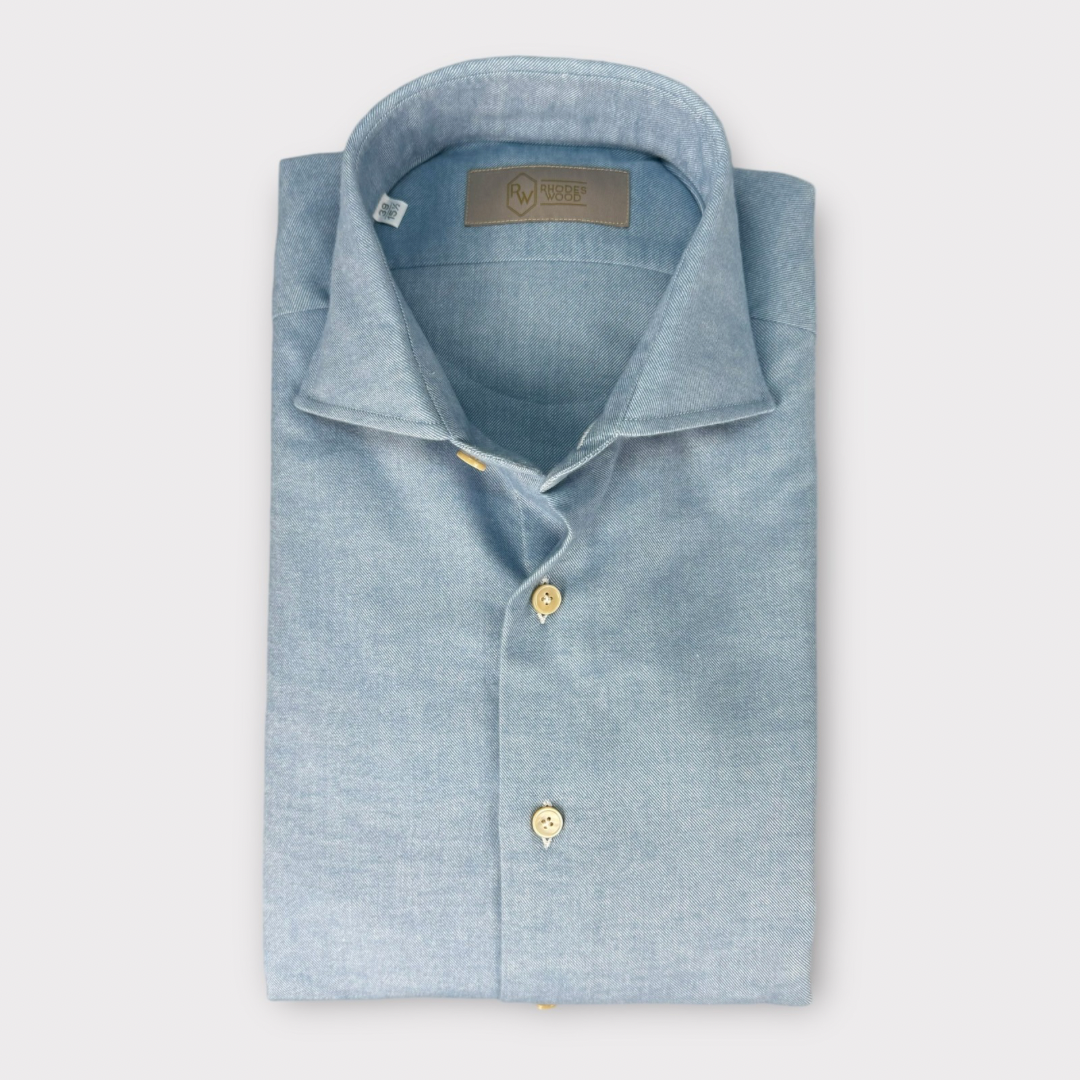 Light Blue Soft cotton twill shirt