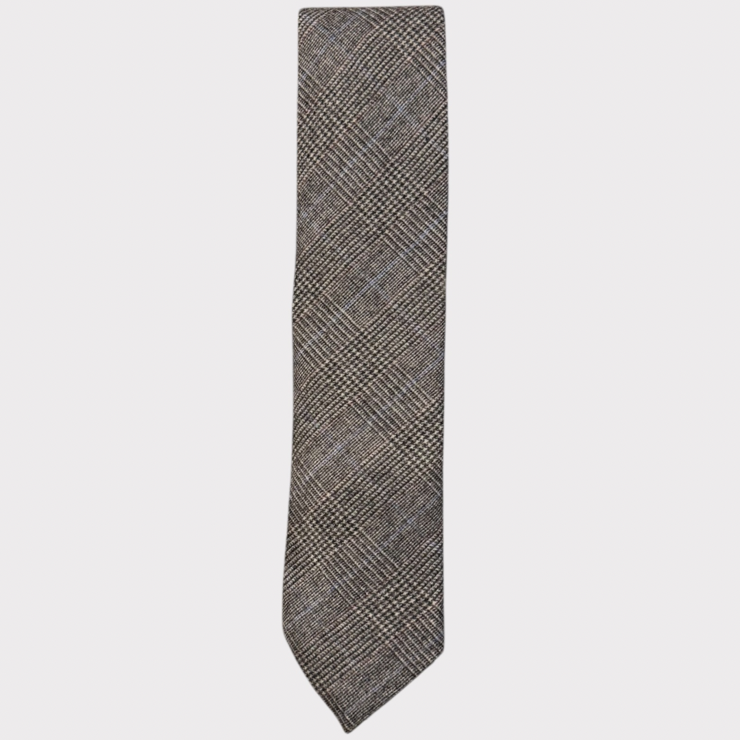Gray Prince of wales  tie on a light gray background
