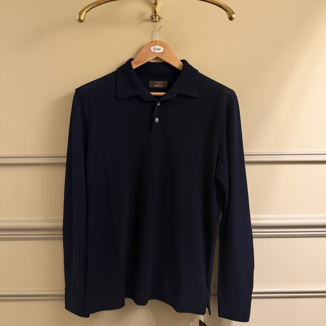 Long Sleeve Ice cotton pique polo shirt