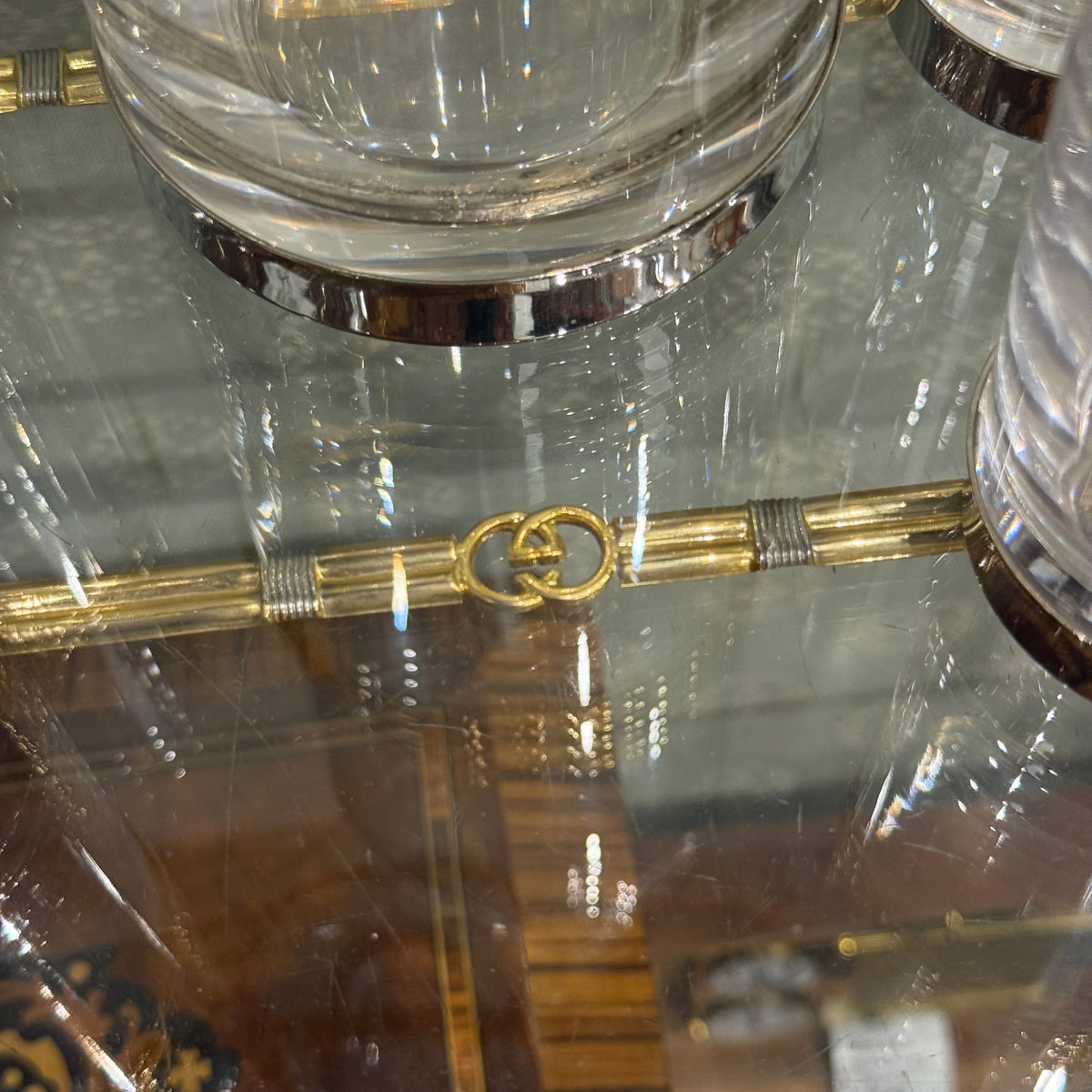 Gucci Highball Glasses, Tray and Pitcher