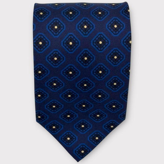 Navy on Navy medallion Tie