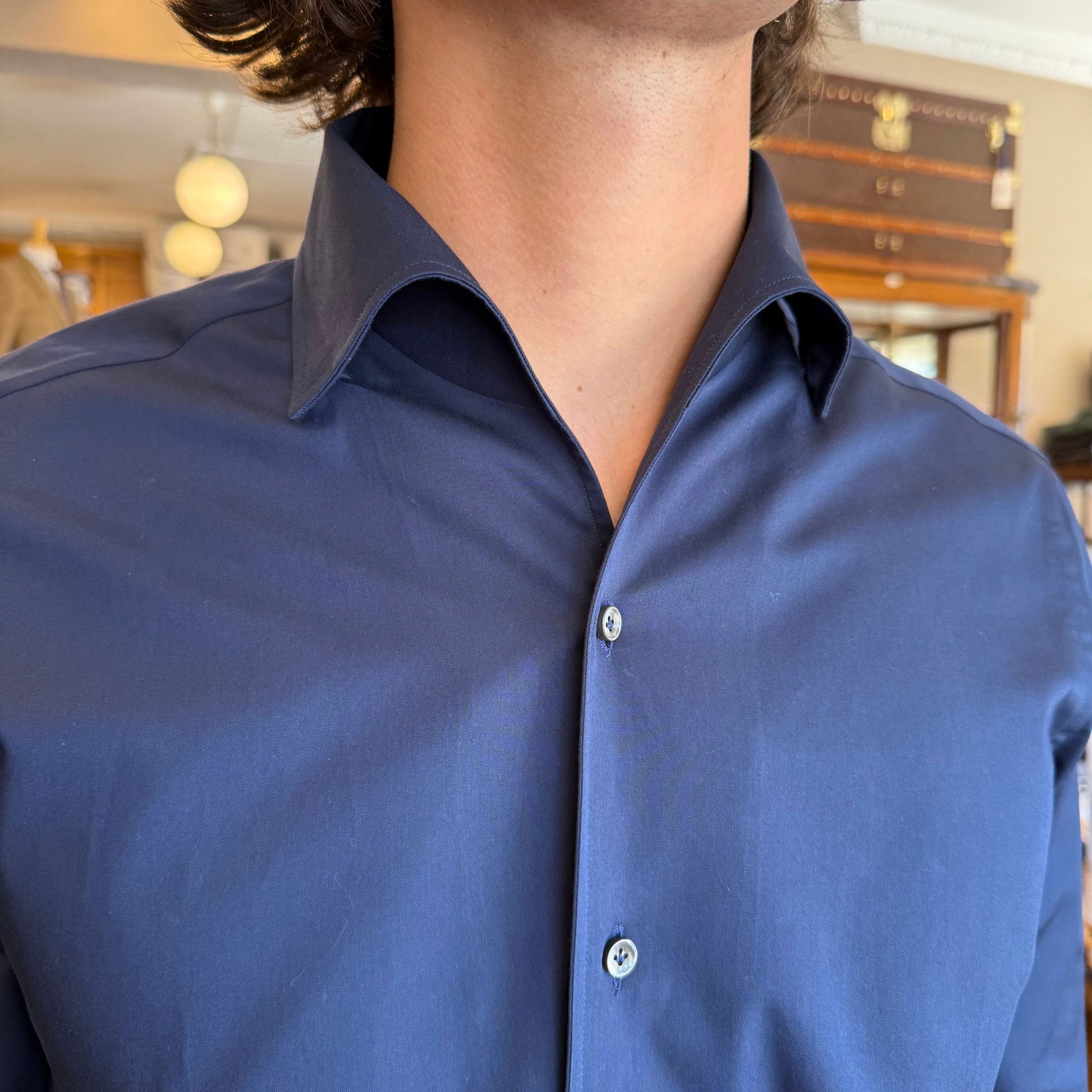 Cotton blind button down shirt