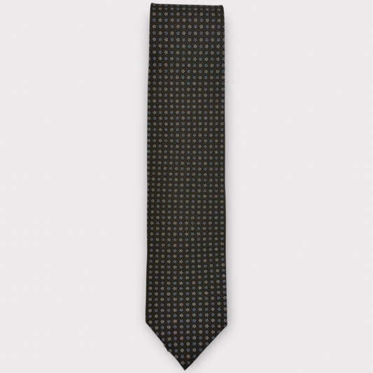 Brown and Blue small medallion tie