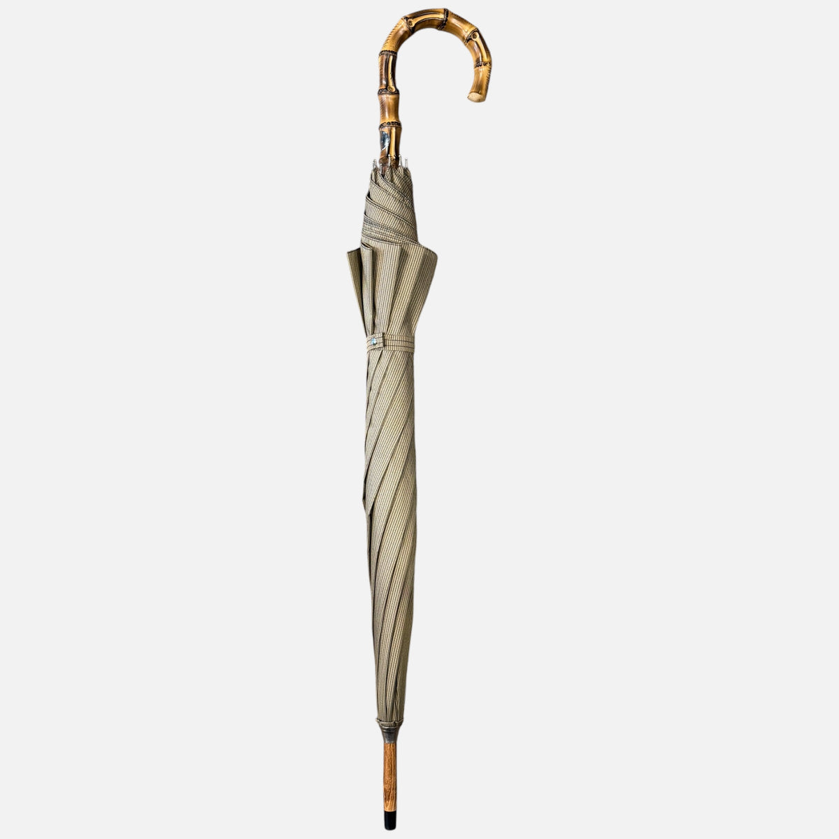 Beige stripe umbrella with a Wanghee handle