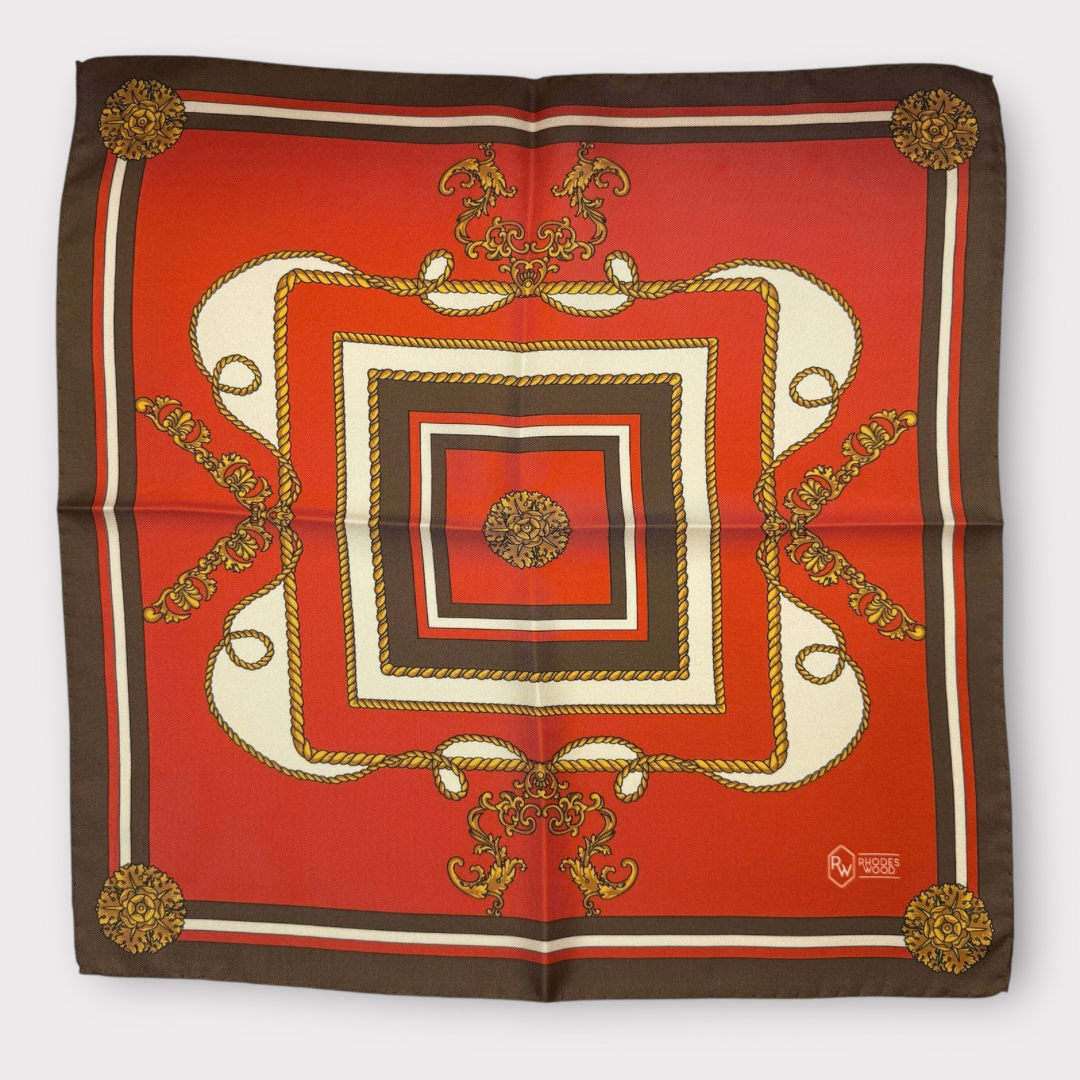 Rhodes Wood chain & rope pocket square