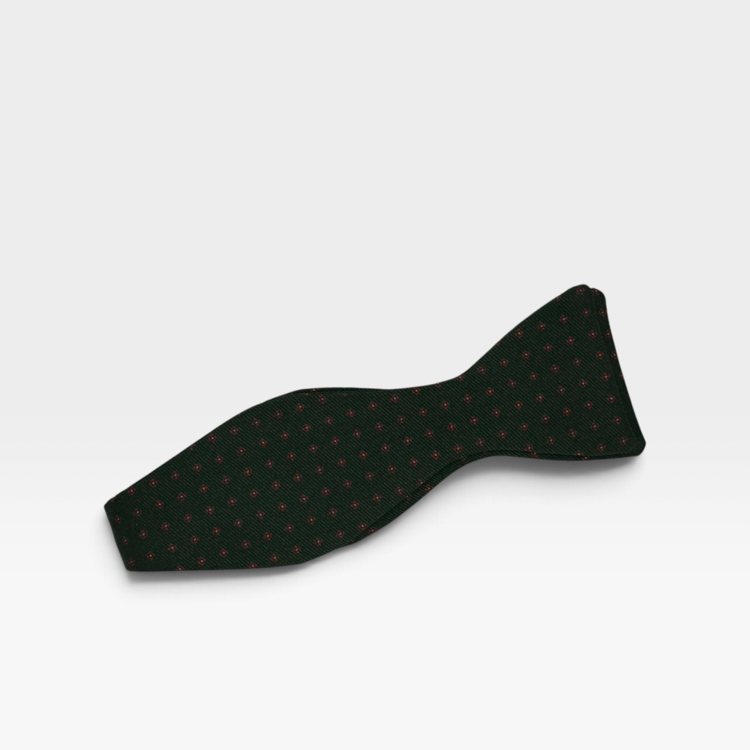 Self tie green medallion bow tie 