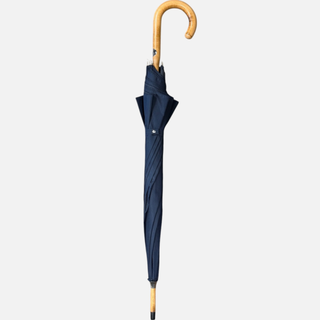 Navy Stripe umbrella with a malacca handle 