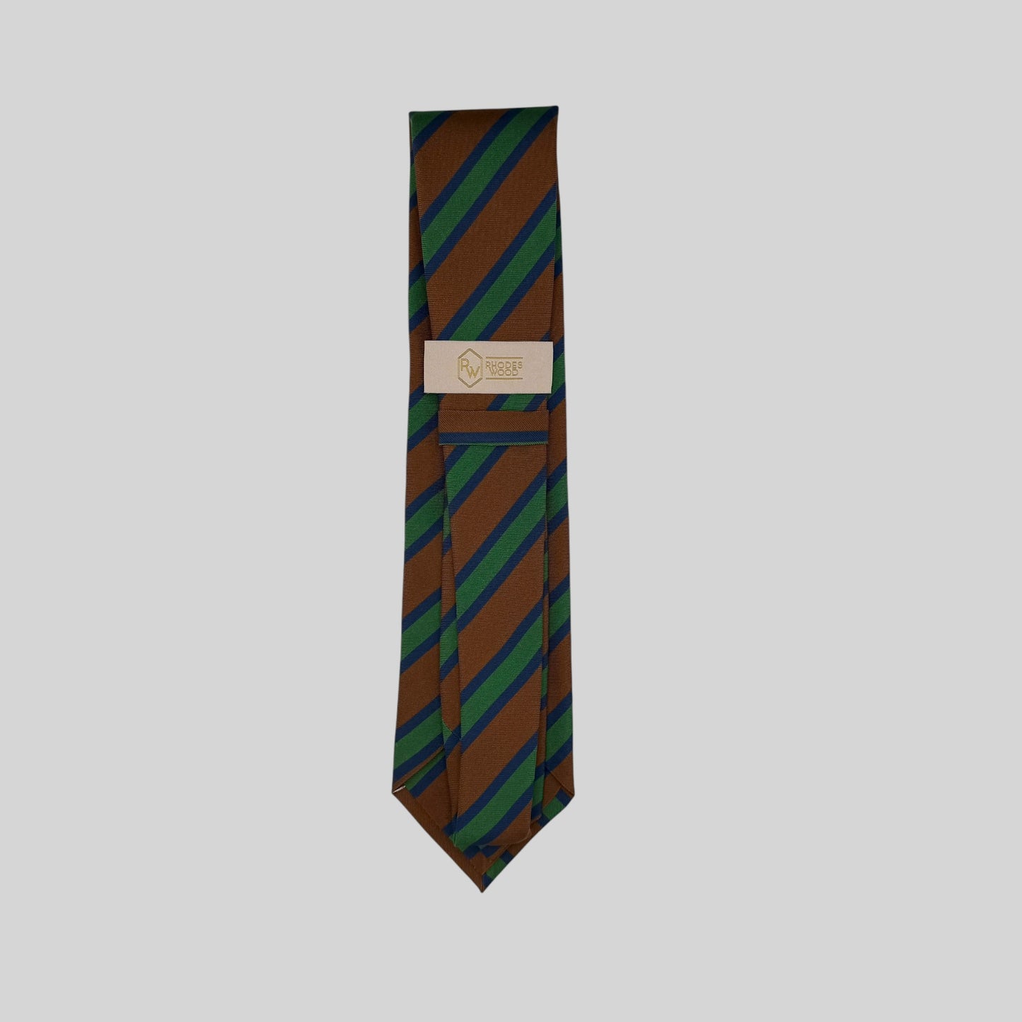 Brown Green & Navy Stripe Tie