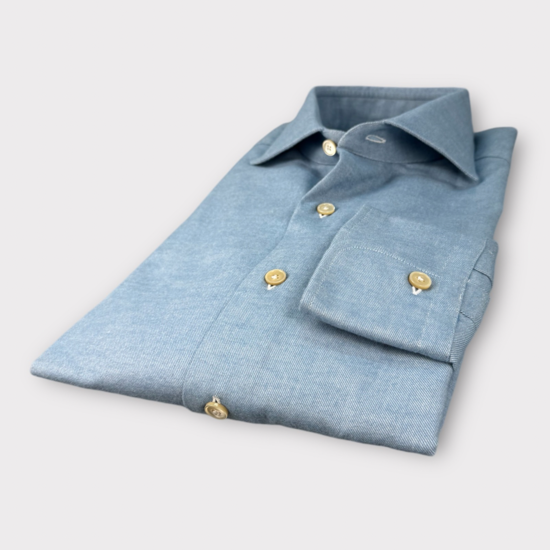 Light Blue Soft cotton twill shirt